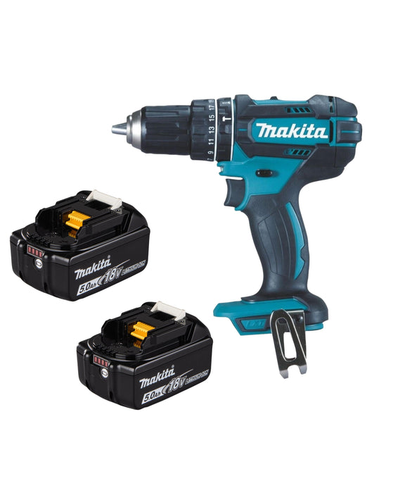 Makita DHP482 Akku-Schlagbohrschrauber inkl.2x 5Ah Akku
