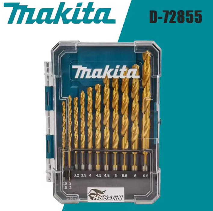 Makita Bohrerset D-72855 13-teilig, HSS-Tin