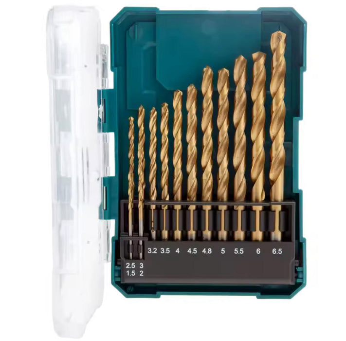 Makita Bohrerset D-72855 13-teilig, HSS-Tin