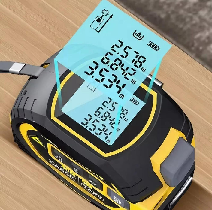 Digitales Laser-Maßband mit LCD &amp; USB-Ladung (40 m)